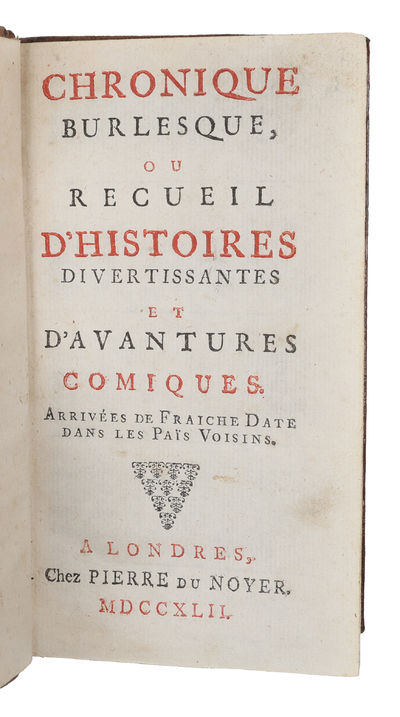 Chronique burlesque, ou recueil D'Histoires divertissantes et d'avantures comiques. (photo 2)