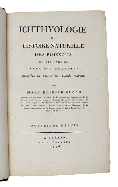 Ichthyologie ou Histoire Naturelle des Poissons. En Six Parties avec 216 Planches dessinées et enluminées d'après Nature. - [FIRST 8VO-EDITION OF BLOCH'S MAGNIFICENT ICHTHYOLOGY] (photo 12)
