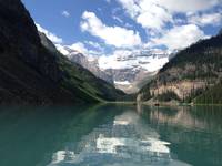 SUNRISE ON LAKE LOUISE