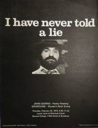 image of I Have Never Told A Lie (Poetry Reading Announcement Flyer)