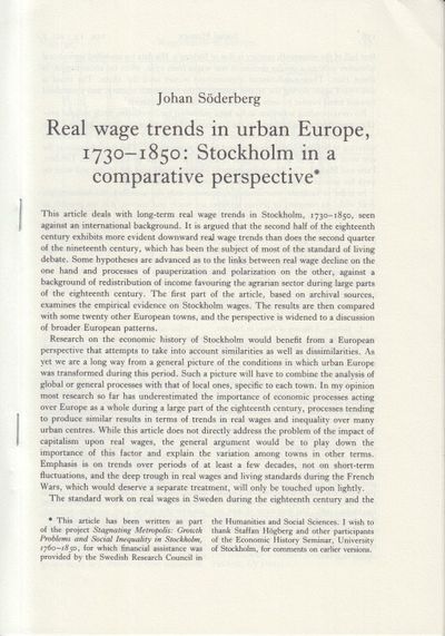 Real Wage trends in urban Europe, 1730-1850:…