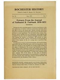 Extracts from the Journal of Nathaniel K. Fairbank, 1850-1852 (Rochester History, July, 1978, Vol. XL, No. 3)