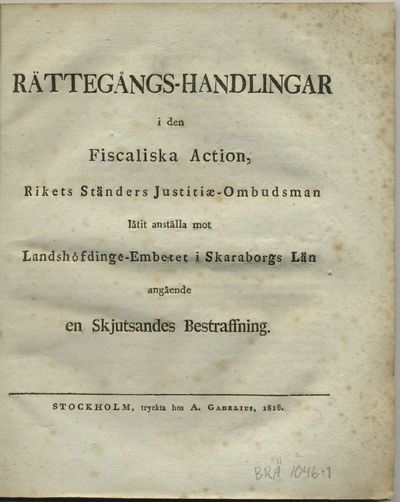 Rättegångshandlingar i den fiscaliska action,…