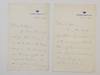 Two Autograph Letters Signed
