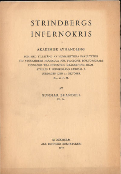 STRINDBERGS INFERNOKRIS.