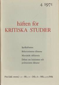 Häften för kritiska studier 4 1971.