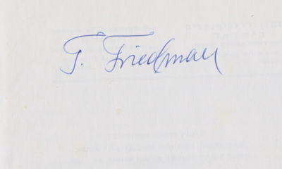 Tuviah Friedman - Renowned Nazi Hunter and Yad Vashem Director: His Personal, Signed Account of His Audacious Letter to Adolf Eichmann, Seeking Evidence to Convict Former Nazis in Germany; with Eichmann’s Original Manuscript Response to Friedman, One of Enormous Historical Importance in the History of the Holocaust