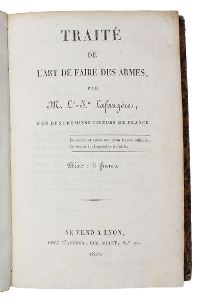Traité de L'Art de faire des Armes.
