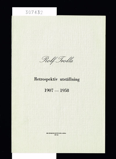 Rolf Trolle. Retrospektiv utställning 1907-1958.