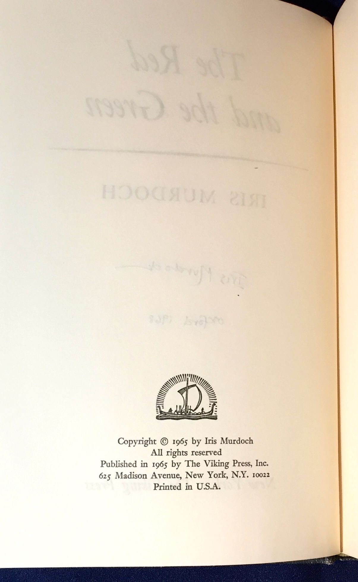 THE RED AND THE GREEN by Murdoch, Iris | Boards | 1965 | The