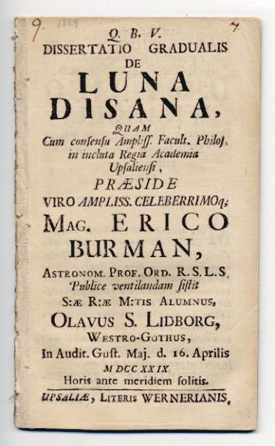 Dissertatio gradualis de luna disana. A.a.