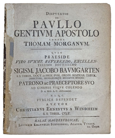 Disputatio de Paullo Gentium Apostolo Contra Thomam Morganum.