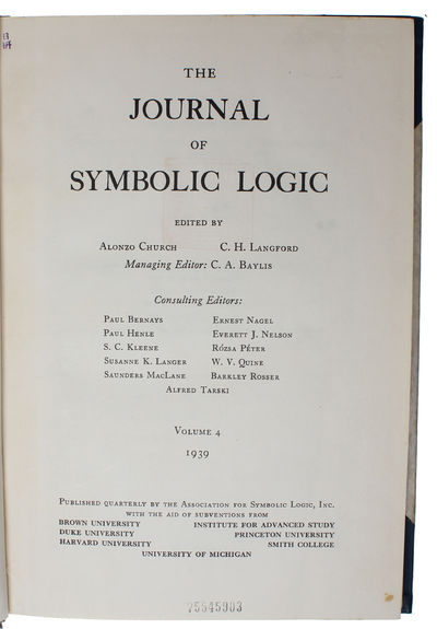 On undecidable statements in enlarged systems of logic and the concept of truth. (In: "The Journal Of Symbolic Logic"). (photo 2)