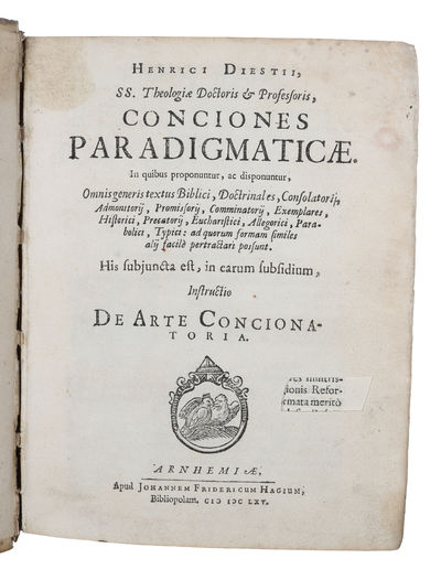 Conciones paradigmaticae, in quibus proponuntur ac disponuntur omnis generis textus biblici, doctrinales - [ON THE ART OF SERMONIZING] (photo 2)