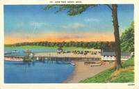 New Pier, Onset, Mass unused linen Postcard