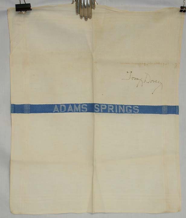 Tommy Dorsey, Signed Napkin Adam Springs Hotel Und