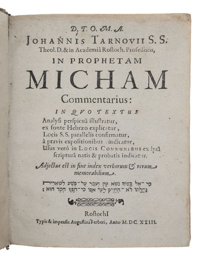In prophetam Micham commentarius In quo textus…