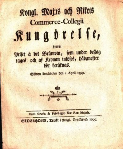 Kongl. Maj:ts och Rikets Commerce-Collegio…