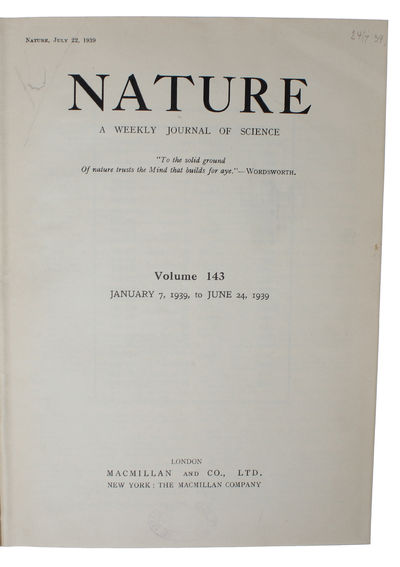 Disintegration of Uranium by neutrons: a new type of nuclear reaction (+) Products of the fission of the Uranium nucleus [L. Meitner & Frisch] (+) Liberation of neutrons in the nuclear explosion of Uranium [H. Von Halban, F. Joliot & L. Kowarski] (+) ... - [NUCLEAR FISSION DISCOVERED - PMM 422 B,C,D.] (photo 2)