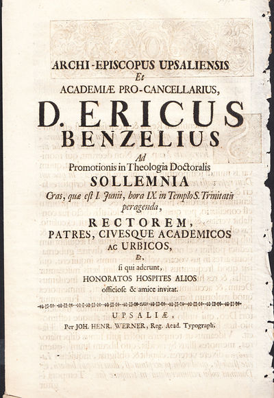 Archi-episcopus Upsaliensis et academiæ…