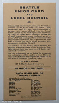 cover of Seattle Union Card and Label Council