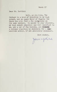 Typed letter, signed “John Updike”