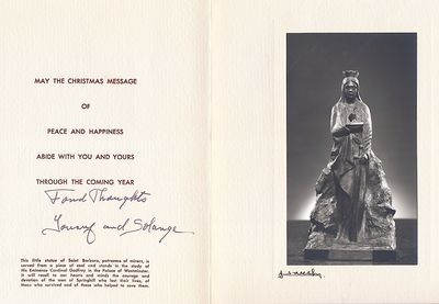 Yousuf Karsh, Pair of Christmas Cards made from his Photographs Signed, 1953 and 1958