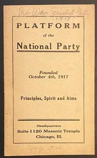 cover of Platform of the National Party. Founded October 4th, 1917. Principles, spirit and aims