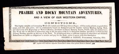 Prairie and Rocky Mountain Adventures, and a View of Our Western Empire