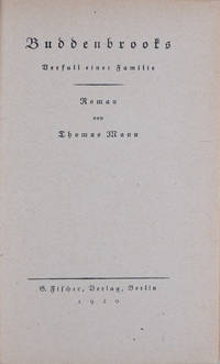 Buddenbrooks; Verfall einer Familie (Buddenbrooks; Decline of a Familie) 2 Vols