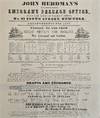 1845 Advertisement for John Herdman’s Emigrant Passage Office, with Letter Offering Commission for Finding Clients