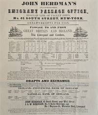 1845 Advertisement for John Herdman’s Emigrant Passage Office, with Letter Offering Commission for Finding Clients