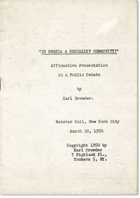 Is Russia a Socialist Community?" Affirmative Presentation in a Public Debate