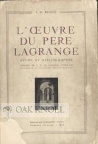 OEUVRE DU PERE LAGRANGE.|L'
