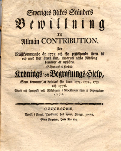 Sweriges Rikes ständers bewillning til allmän…