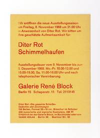 Exhibition announcement: Diter Rot: Schimmelhaufen (9 November-5 December 1968)