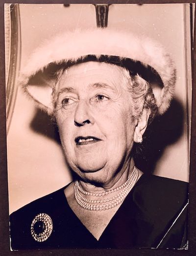 Black-and-White Press Photograph of Agatha Christie