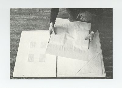 Exhibition postcard: Franz Erhard Walther: 28 Entwürfe 1962 (14 November-2 December 1972)