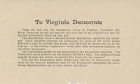 “Sweep Republicanism out of your county and State!”, A Handbill to Encourage Virginians to Vote Democrat in the 1905 Election