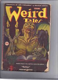 cover of Canadian issue Weird Tales Pulp ( Magazine ) March 1946 Volume 38 ( xxxviii ) # 4 ( Kurban; Chariots of San Fernando; Sin's Doorway; Bat is My Brother; Seed; Mr Bauer and the Atoms; Recapture; Satan's Photograph; Pikeman; etc) ( Canada )