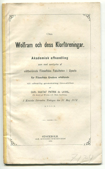 Om wolfram och dess klorföreningar. A.a.