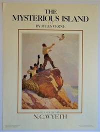 The Mysterious Island: Promotional Poster by Jules Verne; Illustrated by N. C. Wyeth - 1988