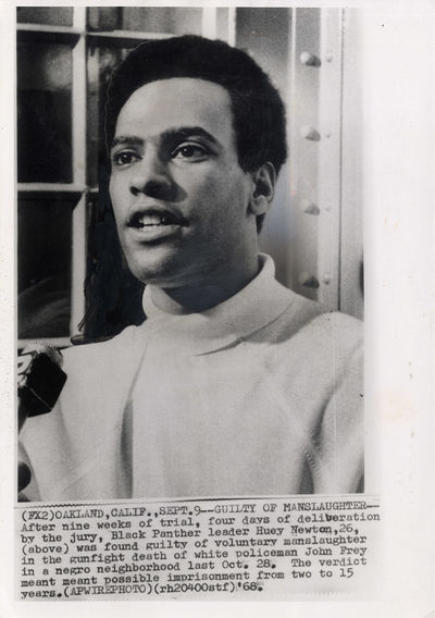 (African American) (Black Panthers) HUEY P. NEWTON (1960-70s) Set of 4 photos