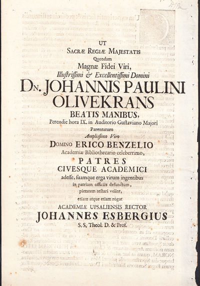 Ut sacræ regiæ majestatis ... dn. Johannis…