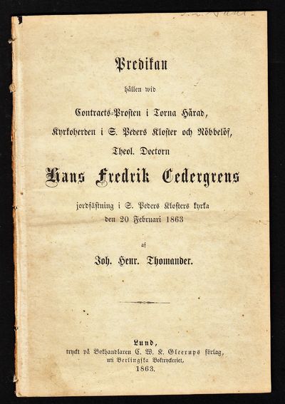 Predikan hållen wid contracts-prosten i Torna…