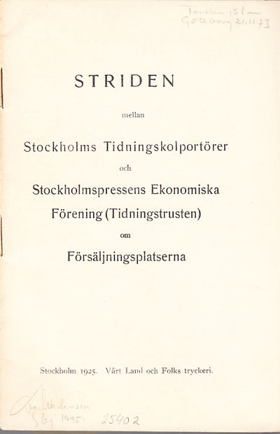 Striden mellan Stockholms Tidningskolportörer och…