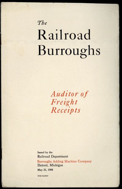 The railroad Burroughs. Auditor of freight receipts