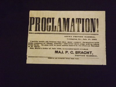 Proclamation… I hereby notify all citizens that they must connect themselves with some company of