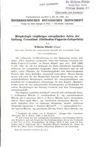 Morphologie einjähriger europäischer Arten der…