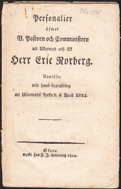 Personalier öfwer v. pastorn och comministern uti…